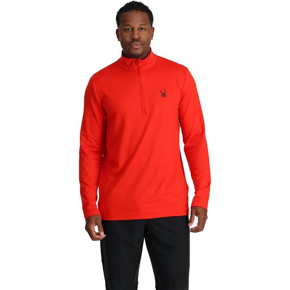 imageSpyder Mens Prospect Half Zip TNeck Ski Base LayerVolcano