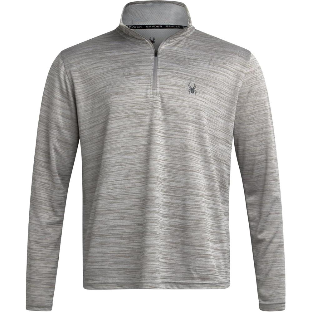 imageSpyder Mens Quarter Zip Pullover Quick Dry Athletic Mens Long Sleeve Workout Shirts Lightweight Gym Golf PulloversHeather Grey