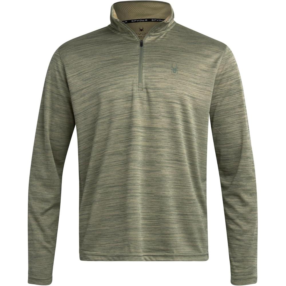 imageSpyder Mens Quarter Zip Pullover Quick Dry Athletic Mens Long Sleeve Workout Shirts Lightweight Gym Golf PulloversSpruce Green