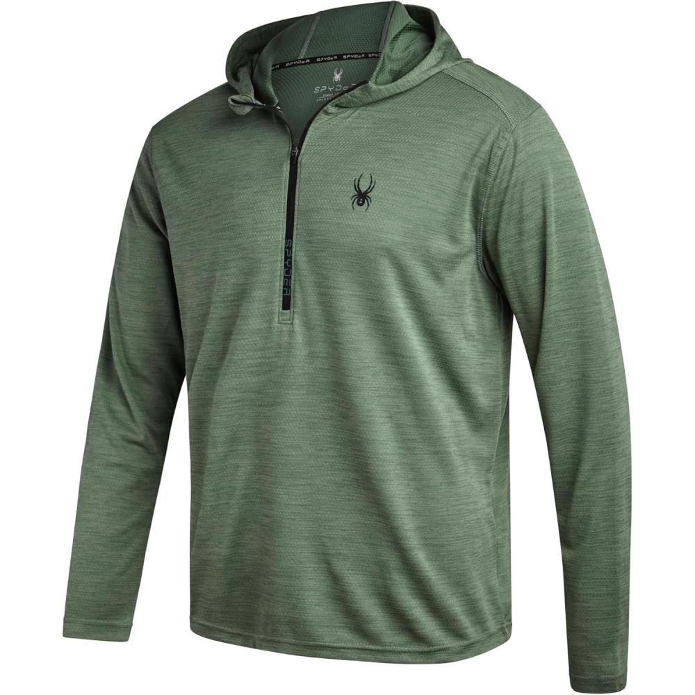 imageSpyder Mens Quarter Zip Pullover Sweatshirt Lightweight Performance Fleece Dry Fit Quarter Zip Hoodie Sweatshirts for MenSpruce Green