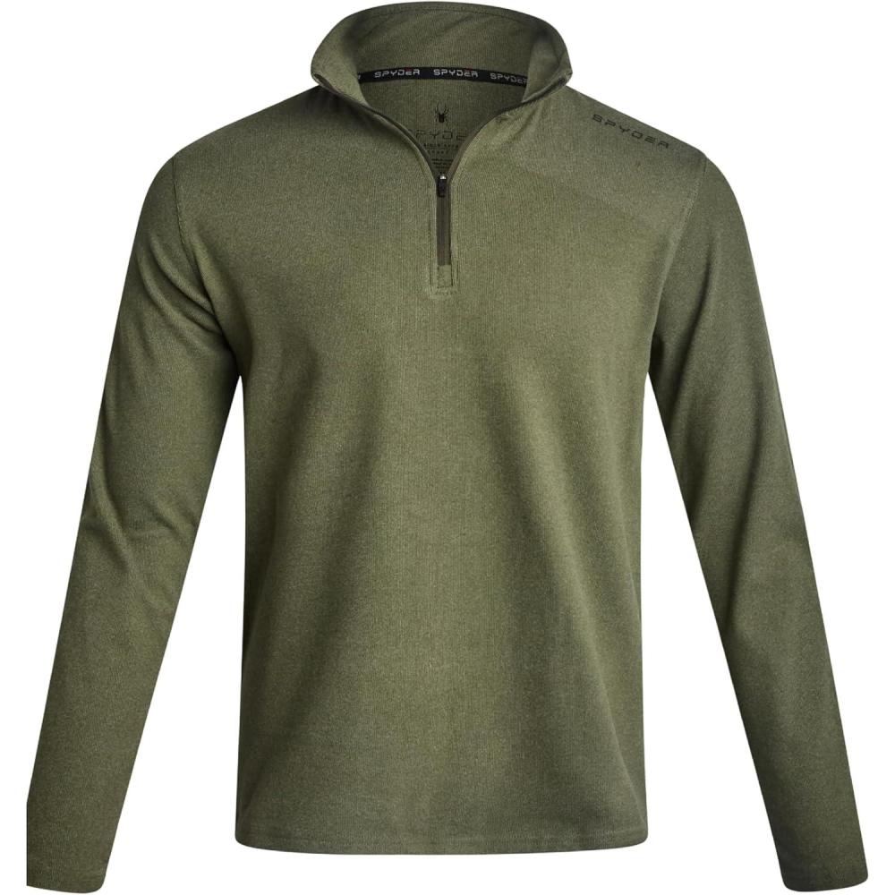 imageSpyder Mens Quarter Zip Pullover Sweatshirt Lightweight Soft Fleece Athletic Pullover Gym amp Running Sweatshirts for MenOlive