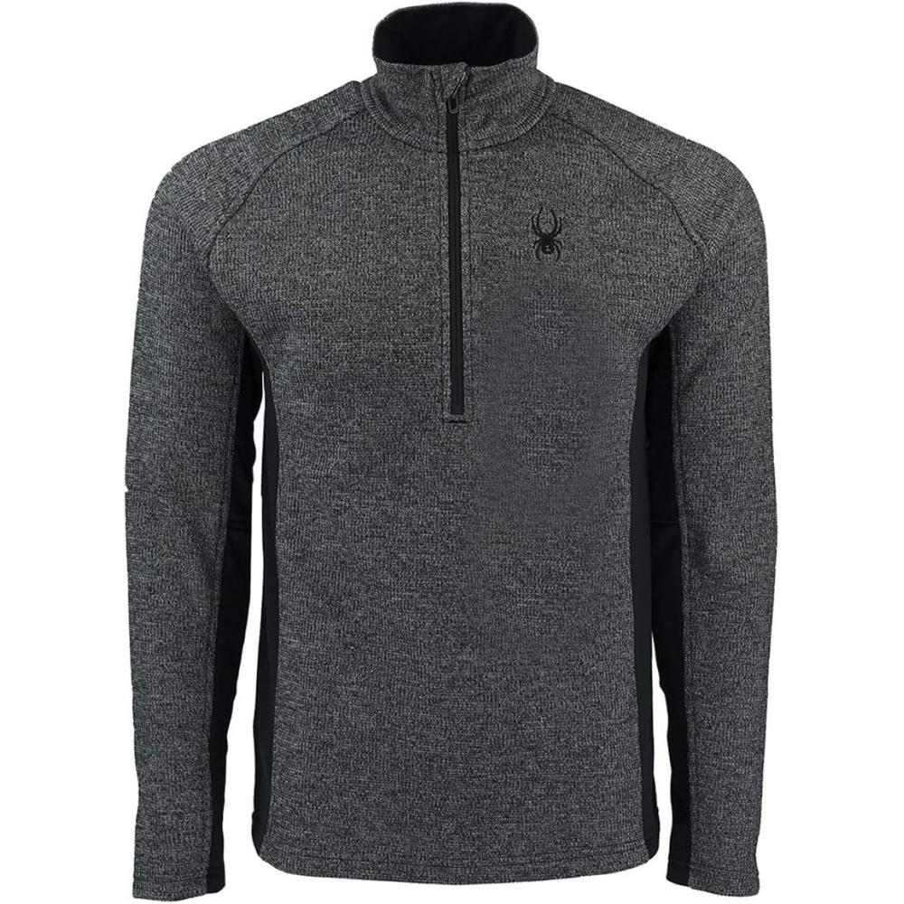 imageSpyder Mens Standard Outbound Half Zip MidWeight Mock Neck SweaterBlackLimestone