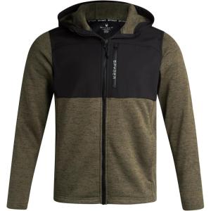 Spyder Mens Fleece Jacket – Lightweight Cozy Full Zip Hooded Jackets for Men – Soft Performance Fleece Hiking Outdoor Jacket(Olive Black)