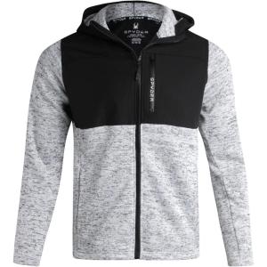 Spyder Mens Fleece Jacket – Lightweight Cozy Full Zip Hooded Jackets for Men – Soft Performance Fleece Hiking Outdoor Jacket(Stone)