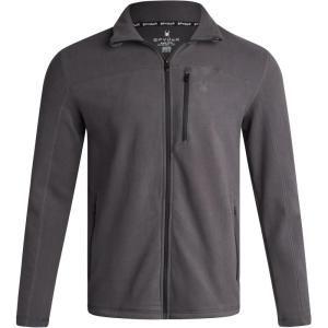 Spyder Mens Fleece Jacket – Polar Fleece Suede Mens Jacket Lightweight UPF 30+ Athletic Zip Up 2 Way Stretch Coat for Men(Heather Grey)