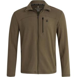 Spyder Mens Fleece Jacket – Polar Fleece Suede Mens Jacket Lightweight UPF 30+ Athletic Zip Up 2 Way Stretch Coat for Men(Olive)