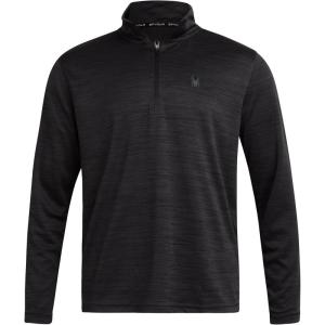 Spyder Mens Quarter Zip Pullover – Quick Dry Athletic Mens Long Sleeve Workout Shirts Lightweight Gym Golf Pullovers(Heather Black)