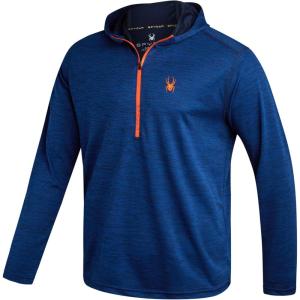 Spyder Mens Quarter Zip Pullover Sweatshirt – Lightweight Performance Fleece Dry Fit Quarter Zip Hoodie Sweatshirts for Men(Blue)