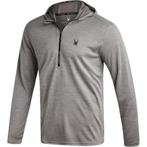 Spyder Mens Quarter Zip Pullover Sweatshirt – Lightweight Performance Fleece Dry Fit Quarter Zip Hoodie Sweatshirts for Men(Grey)