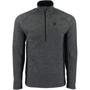 Spyder Men’s Standard Outbound Half Zip Mid-Weight Mock Neck Sweater(Black/Limestone)