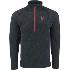 Spyder Men’s Standard Outbound Half Zip Mid-Weight Mock Neck Sweater(Black/Red)