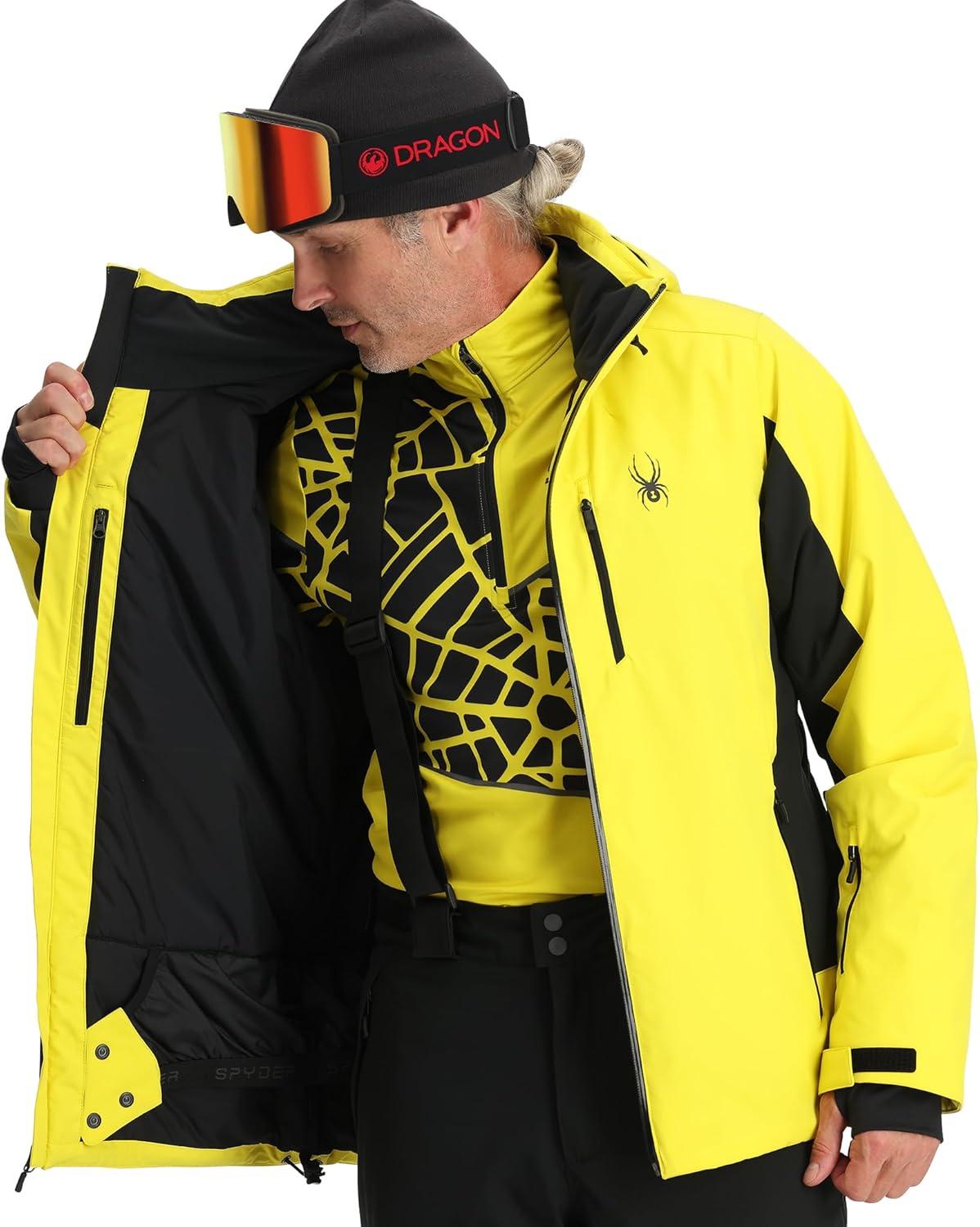 imageSpyder Mens Vertex Insulated Ski Snow Hooded Snow JacketAcid Yellow