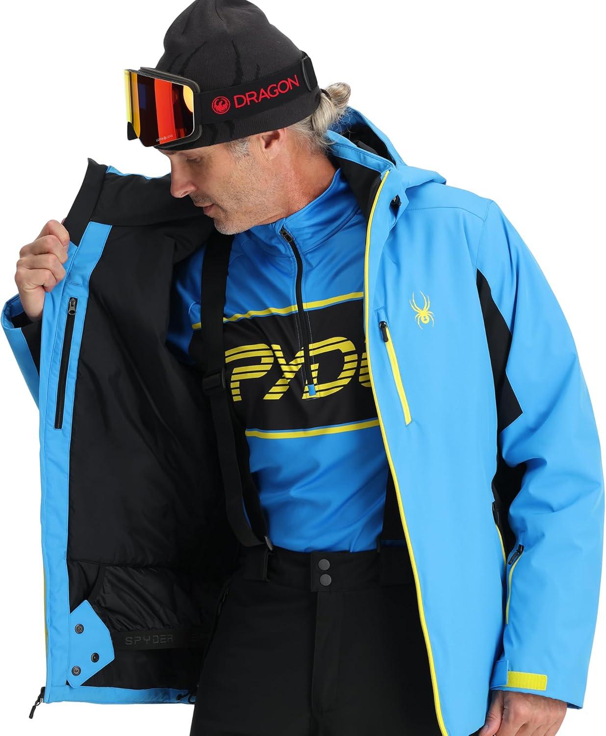 imageSpyder Mens Vertex Insulated Ski Snow Hooded Snow JacketAether Blue