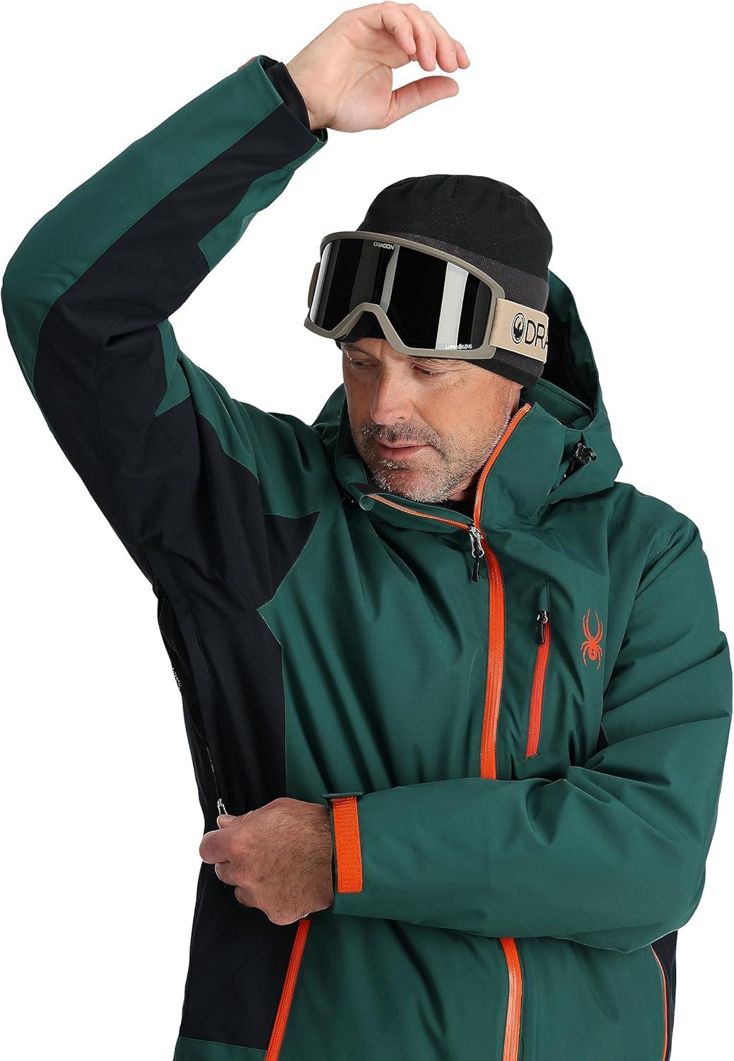 imageSpyder Mens Vertex Insulated Ski Snow Hooded Snow JacketCypress Green