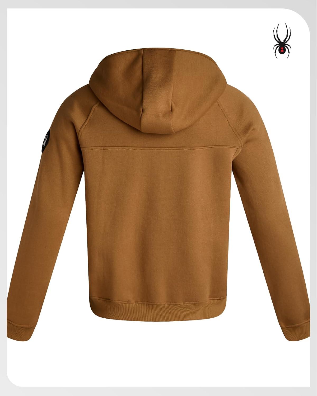imageSpyder Mens Zip Up Hoodie Super Soft Performance Fleece Sweatshirts for Men Warm Athletic Hoodies for Running Walking GymSaddle