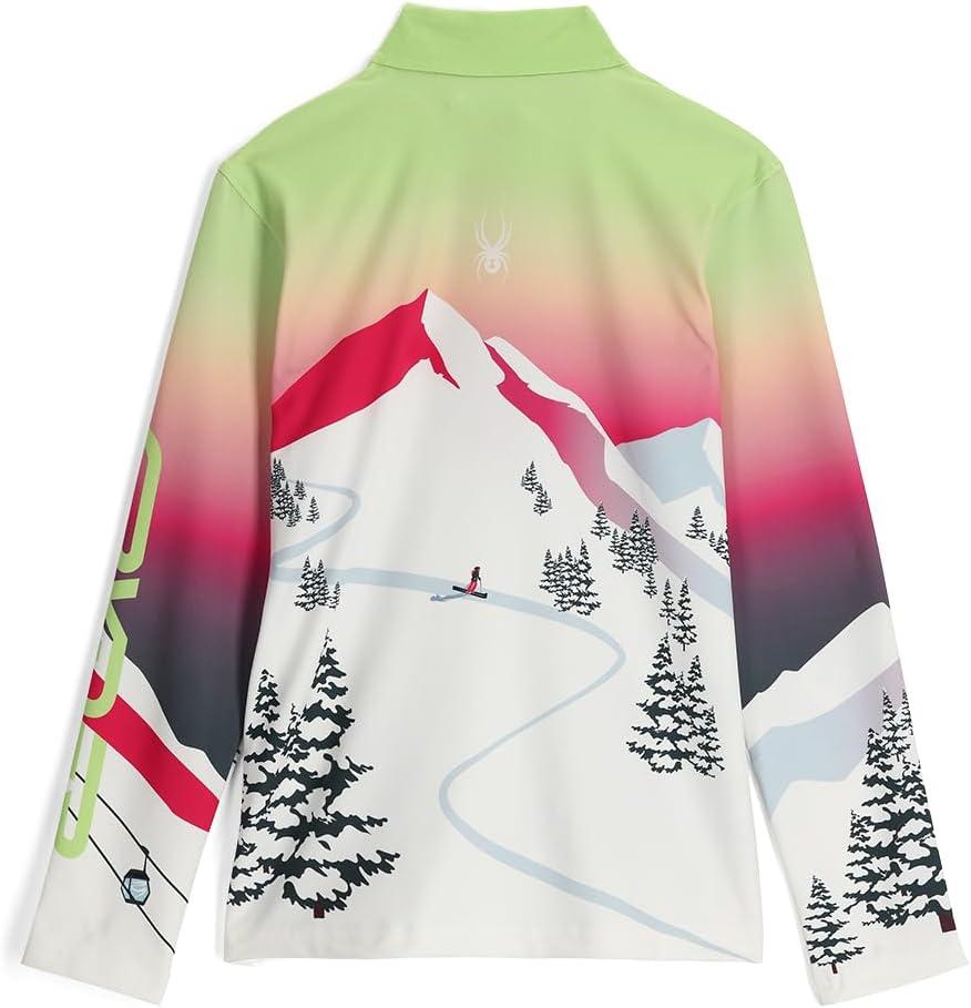 imageSpyder Girls Sunset 12 Zip Long Sleeve TNeckLime Ice