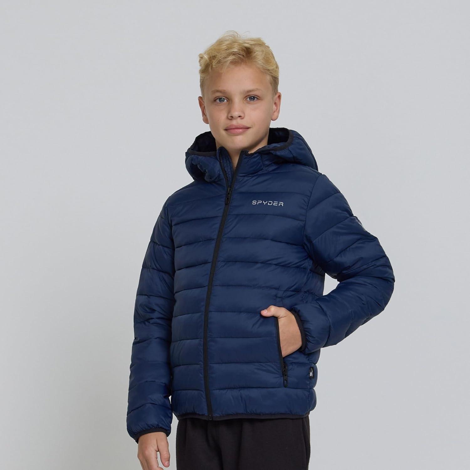 imageSpyder Boys Puffer Jacket Lightweight Packable Wind Water Resistant Quilted Boys Winter Coat Cozy Insulated Winter JacketNavy Tonal
