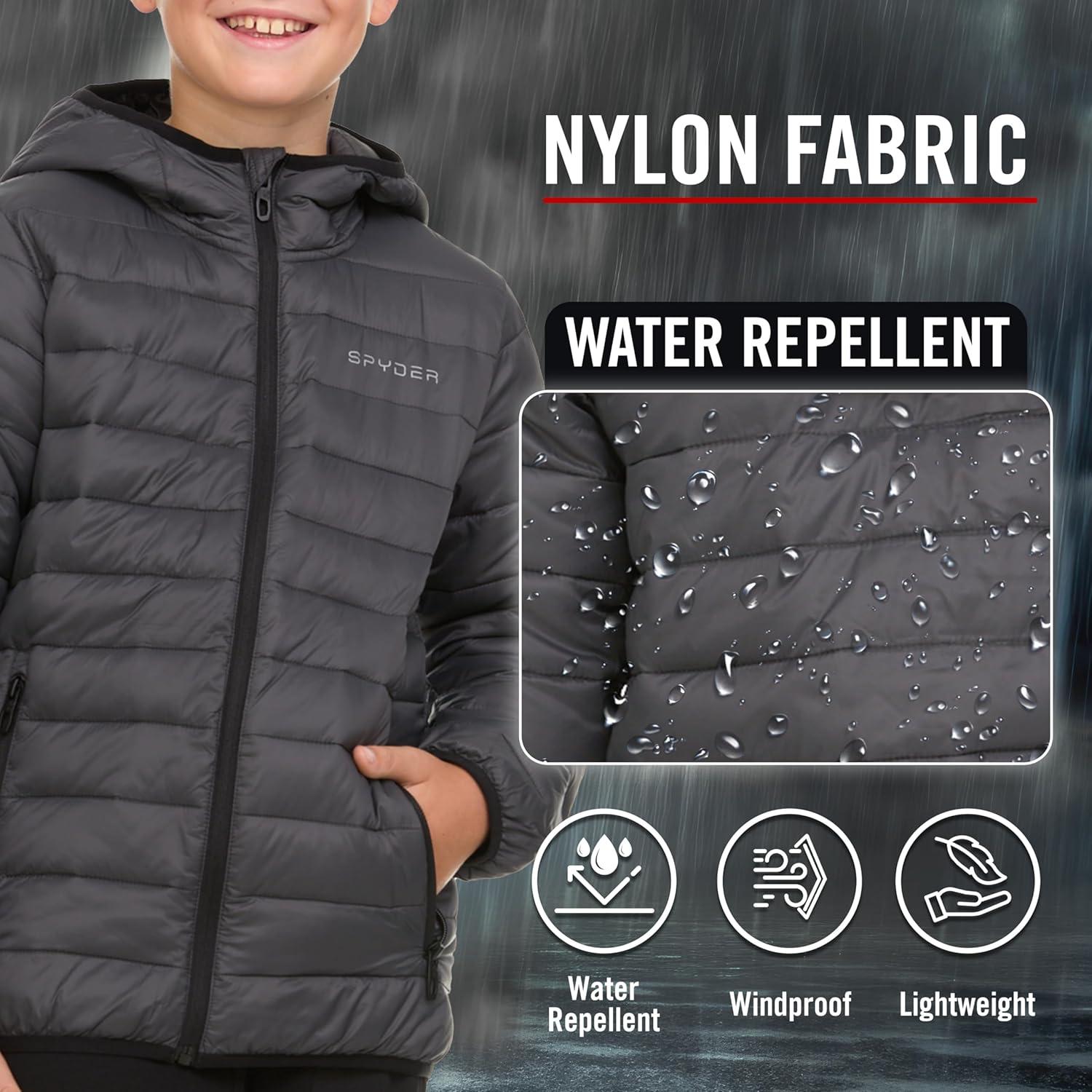 imageSpyder Boys Puffer Jacket Lightweight Packable Wind Water Resistant Quilted Boys Winter Coat Cozy Insulated Winter JacketPolar