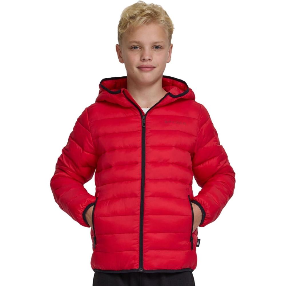 imageSpyder Boys Puffer Jacket Lightweight Packable Wind Water Resistant Quilted Boys Winter Coat Cozy Insulated Winter JacketSpyder Red