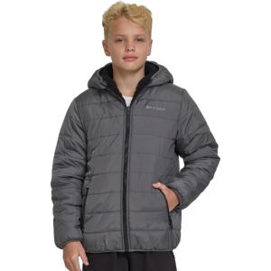 Spyder Reversible Boys Puffer Jacket – Fleece Lined Puffer Coat with Hood, Sherpa Winter Kids Outerwear, Sizes 4-20(Polar)