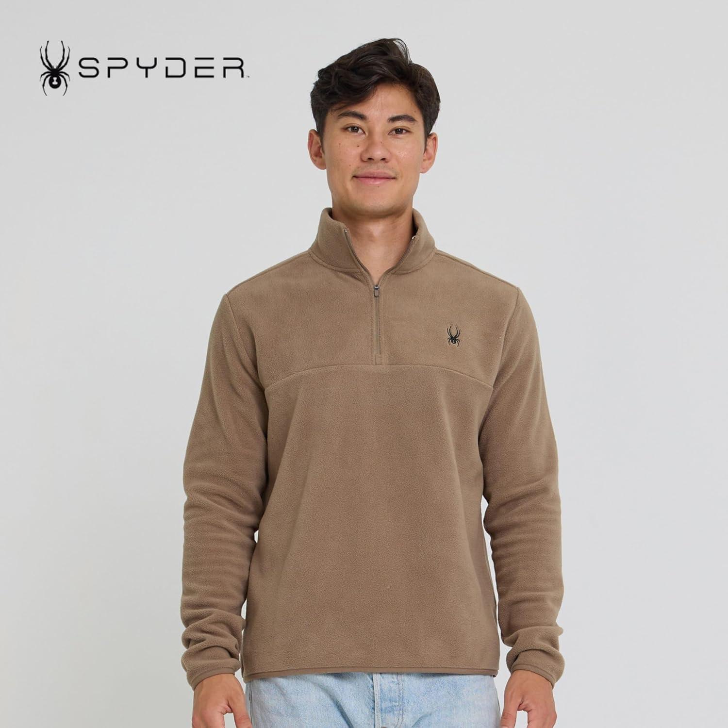 imageSpyder Fleece Quarter Zip Pullover Men Polar Fleece Lightweight Athletic Sweater Warm 14 Zipper Jacket Mock NeckTimber