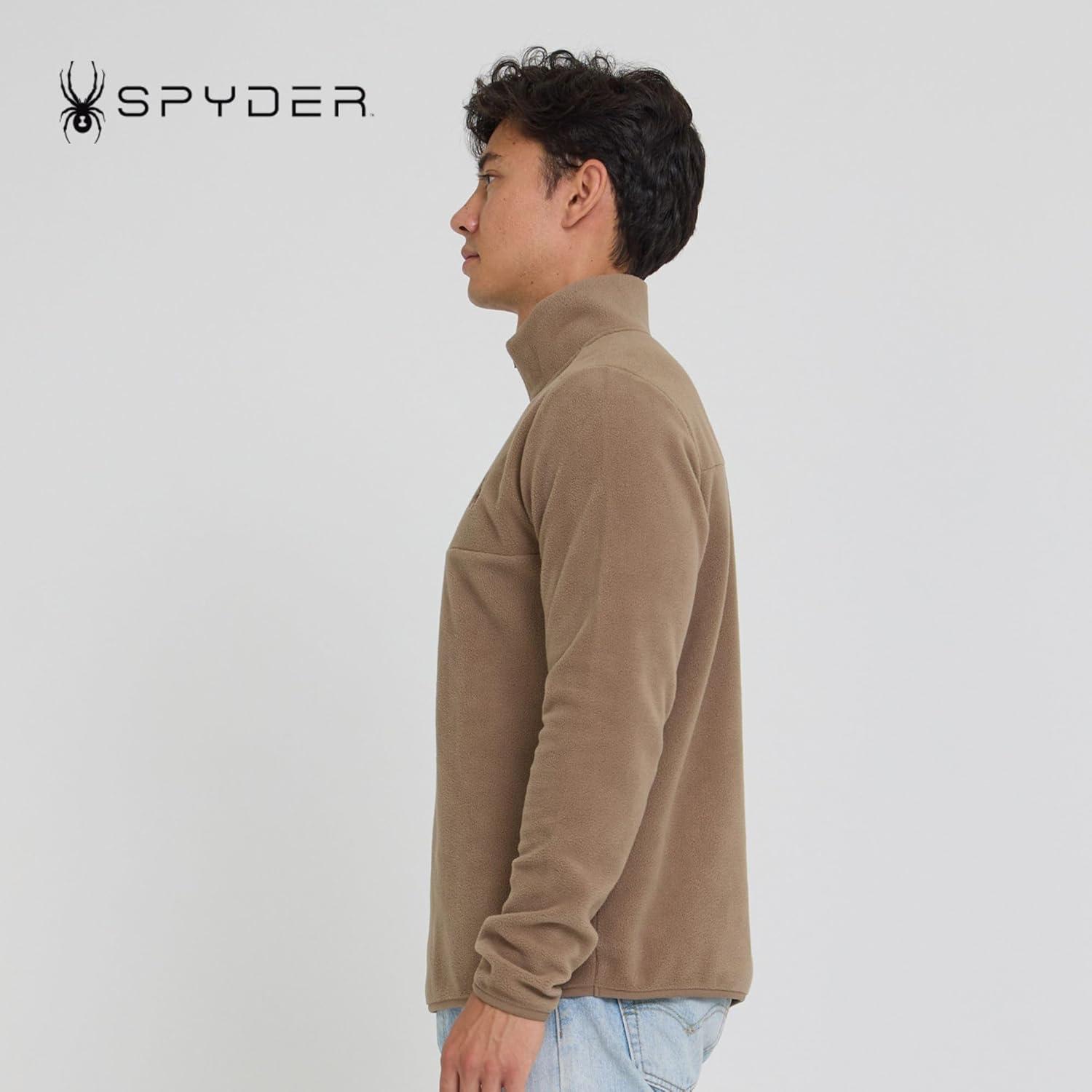 imageSpyder Fleece Quarter Zip Pullover Men Polar Fleece Lightweight Athletic Sweater Warm 14 Zipper Jacket Mock NeckTimber