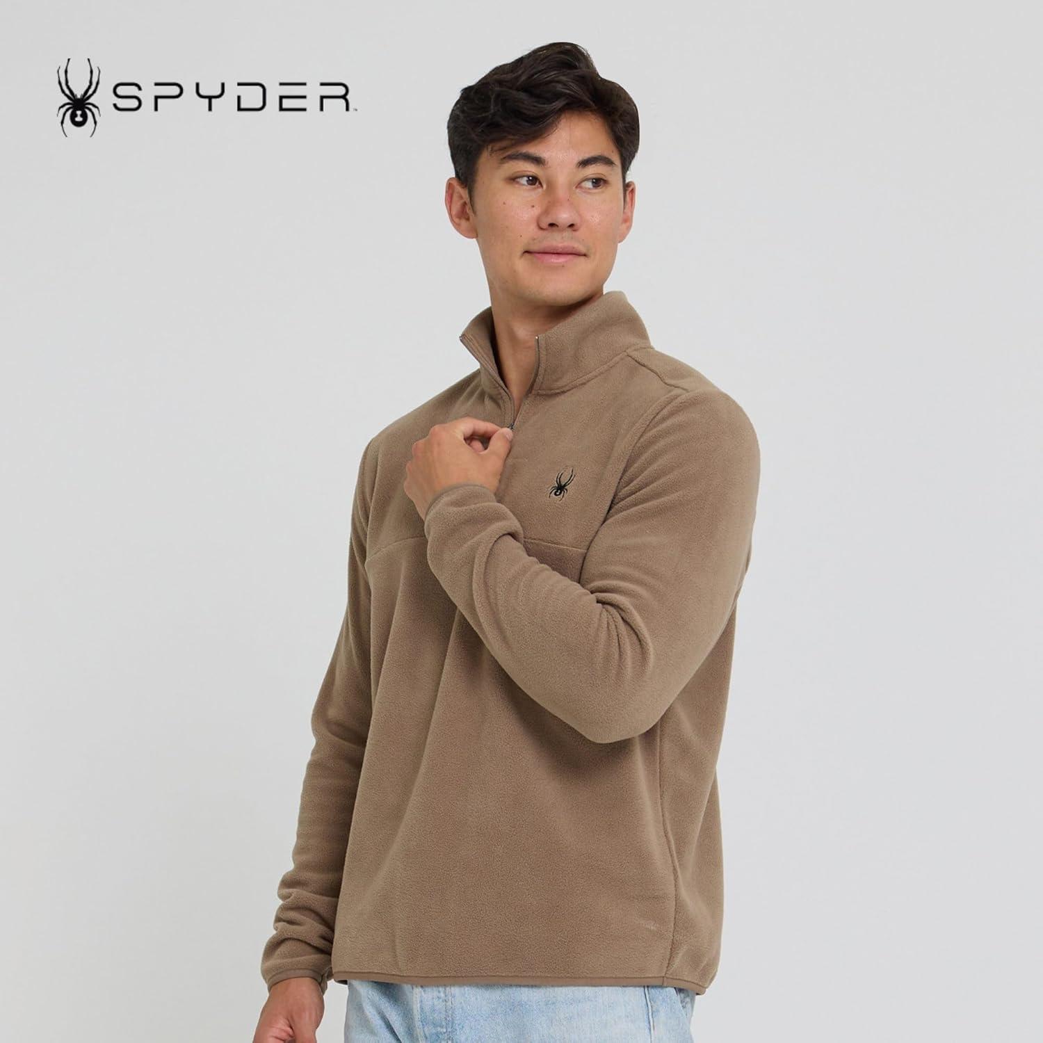 imageSpyder Fleece Quarter Zip Pullover Men Polar Fleece Lightweight Athletic Sweater Warm 14 Zipper Jacket Mock NeckTimber