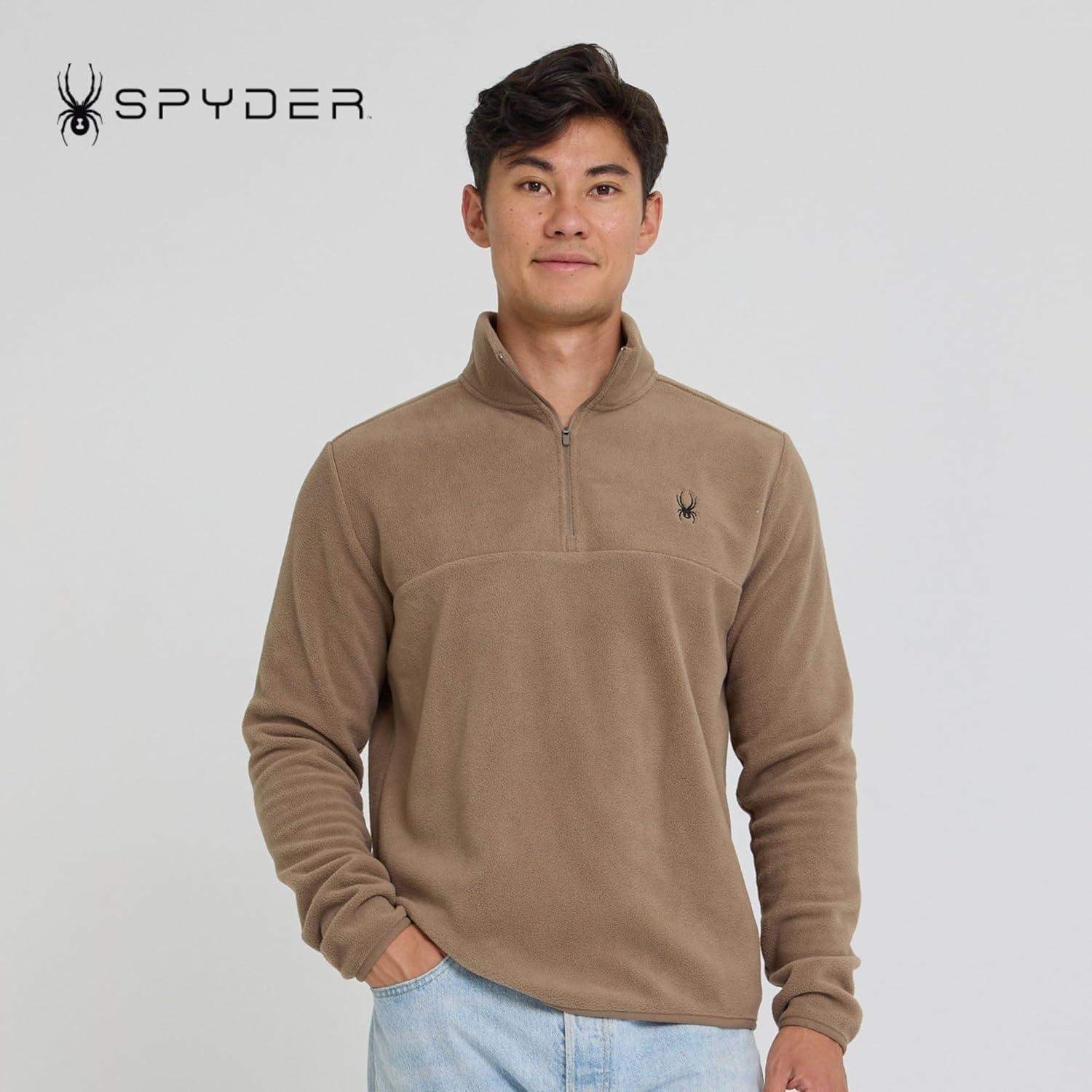 imageSpyder Fleece Quarter Zip Pullover Men Polar Fleece Lightweight Athletic Sweater Warm 14 Zipper Jacket Mock NeckTimber