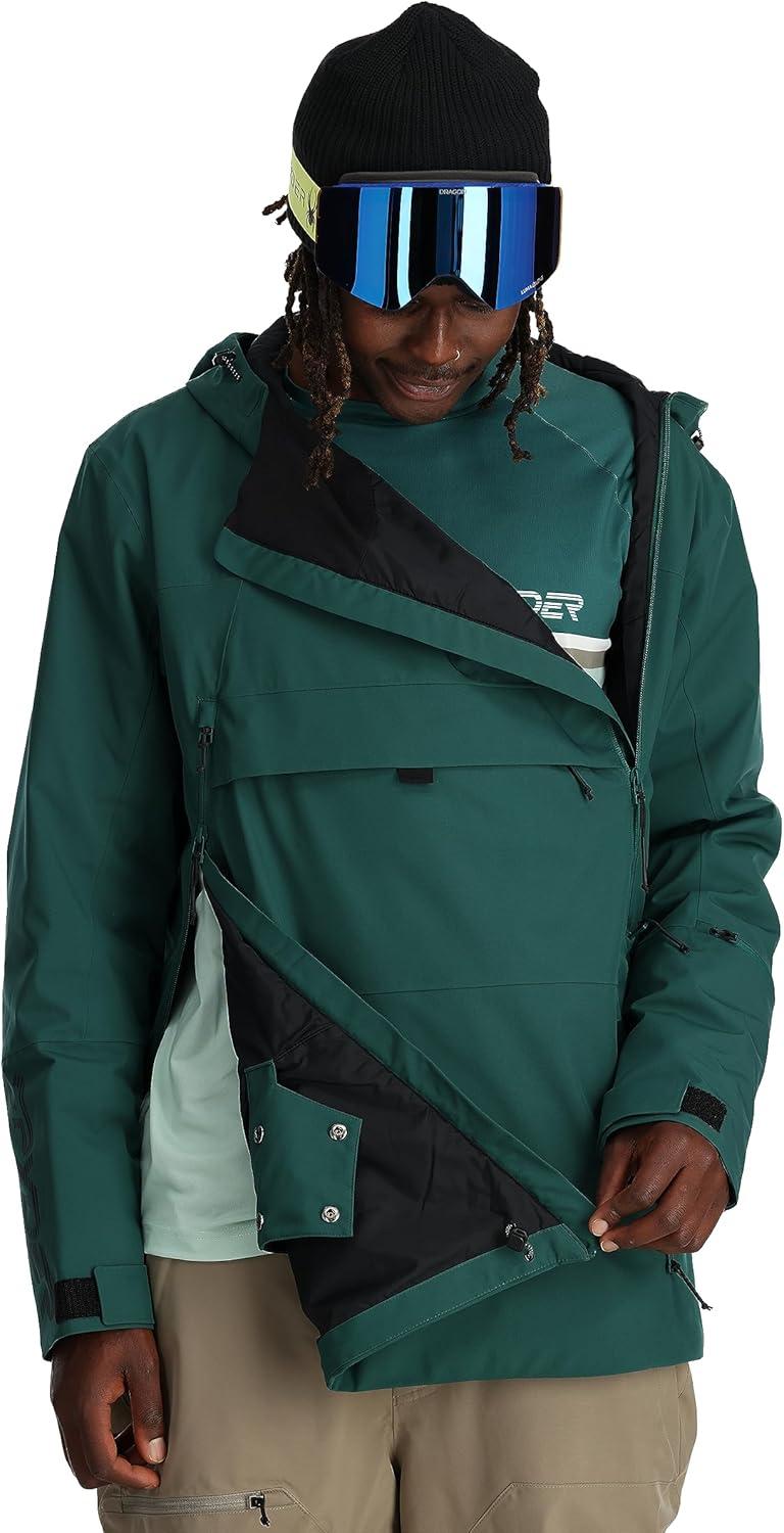 imageSpyder Mens All Out Insulated Anorak Ski JacketCypress Green