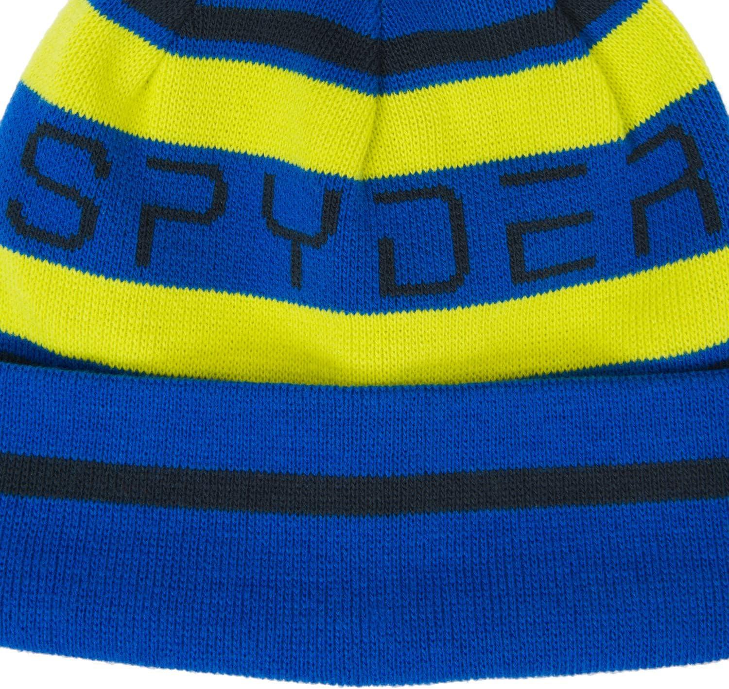 imageSpyder Mens Icebox Lined Pom Ski BeanieTurkish SeaAcidFrontier