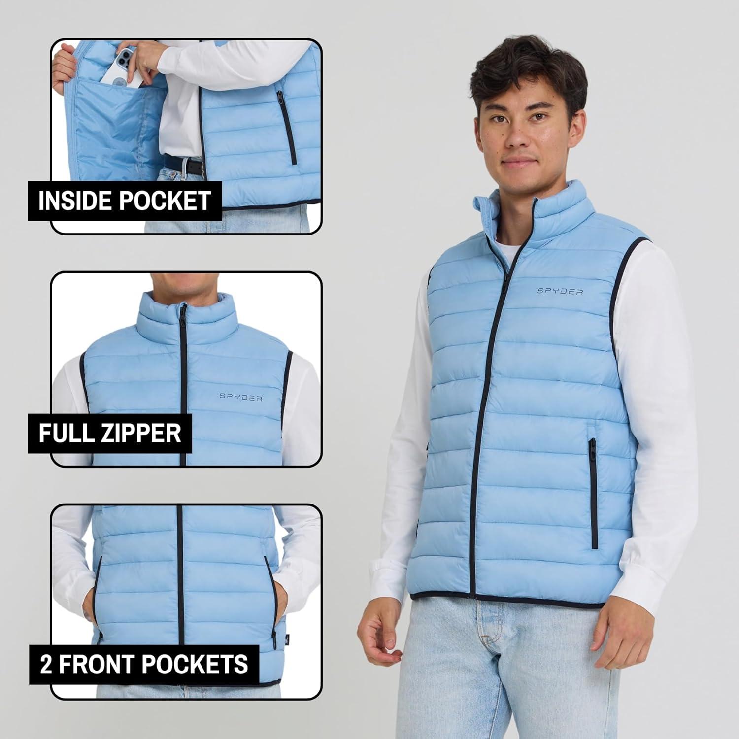 imageSpyder Puffer Vest for Men Lightweight Quilted Outdoor Vest with Pockets Puffer Vest Jacket for Men