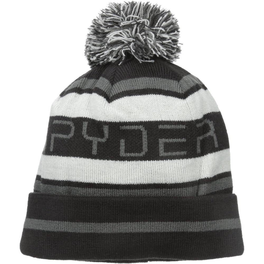 imageSpyder Mens Icebox Lined Pom Ski BeanieBlackPolarCirrus