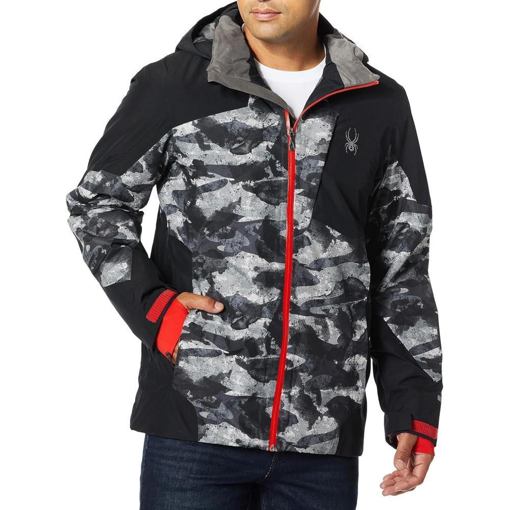 imageSpyder Mens Mens Chambers Goretex Ski JacketCamo Distress PrintBlackVolcano