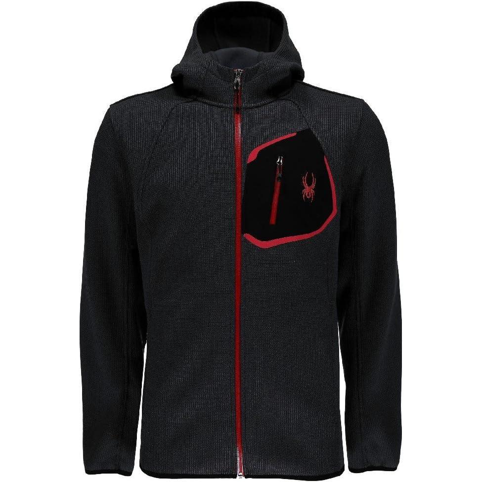 imageSpyder Mens Ouzo Synthetic Down Hoody JacketBlackBlackRed