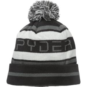 Spyder Mens Icebox Lined Pom Ski Beanie(Black/Polar/Cirrus)