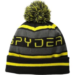 Spyder Mens Icebox Lined Pom Ski Beanie(Black/Sun/Polar)