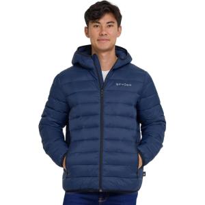 Spyder Packable Puffer Jacket Men with Hood, Lightweight Winter Jackets for Men(Navy Tonal)