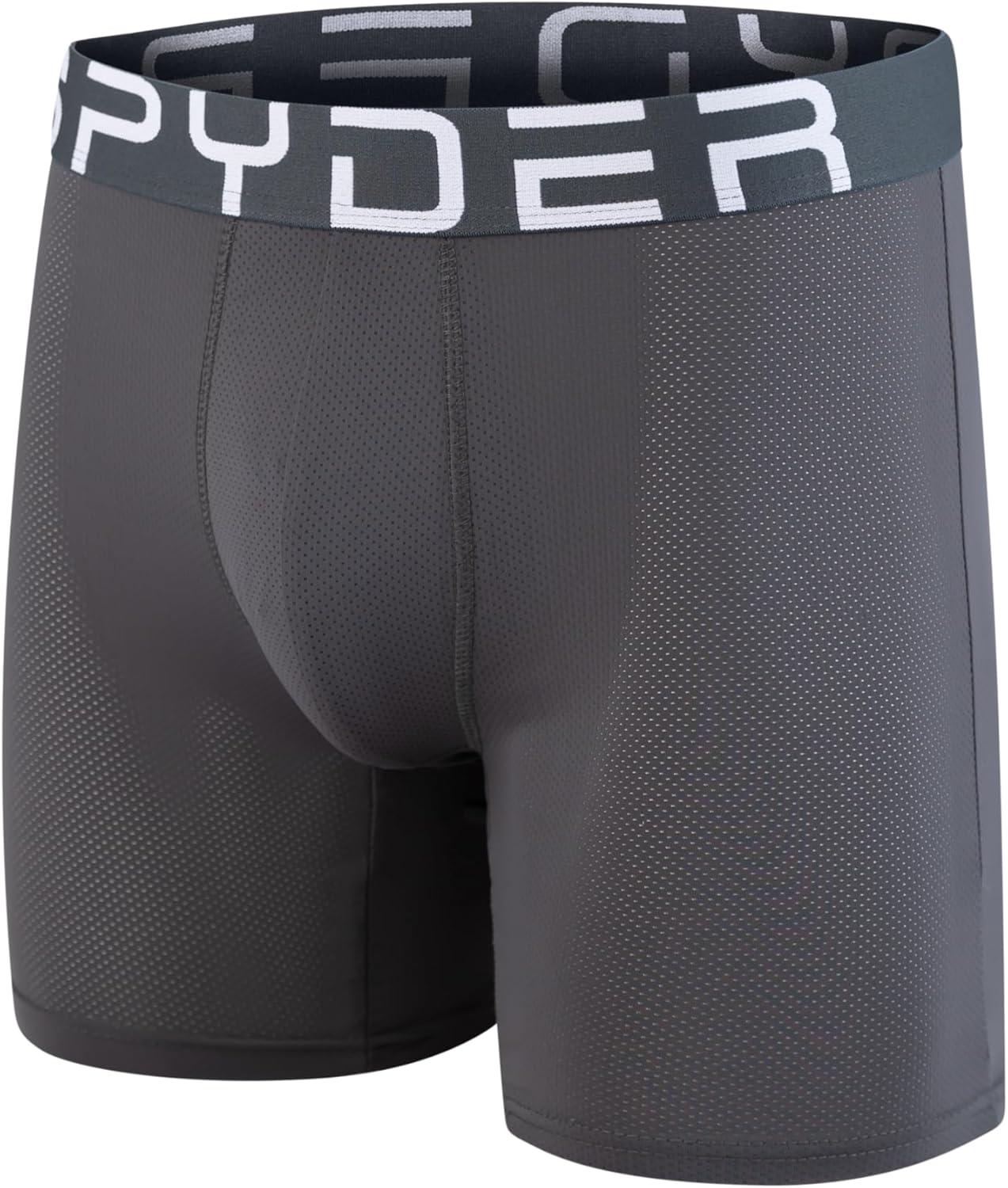 imageSpyder Mens Boxer Briefs Performance Nylon Mesh Sports UnderwearMulticoloredNavyBlackGrey