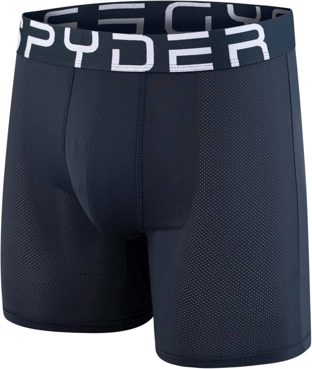 imageSpyder Mens Boxer Briefs Performance Nylon Mesh Sports UnderwearMulticoloredNavyBlackGrey