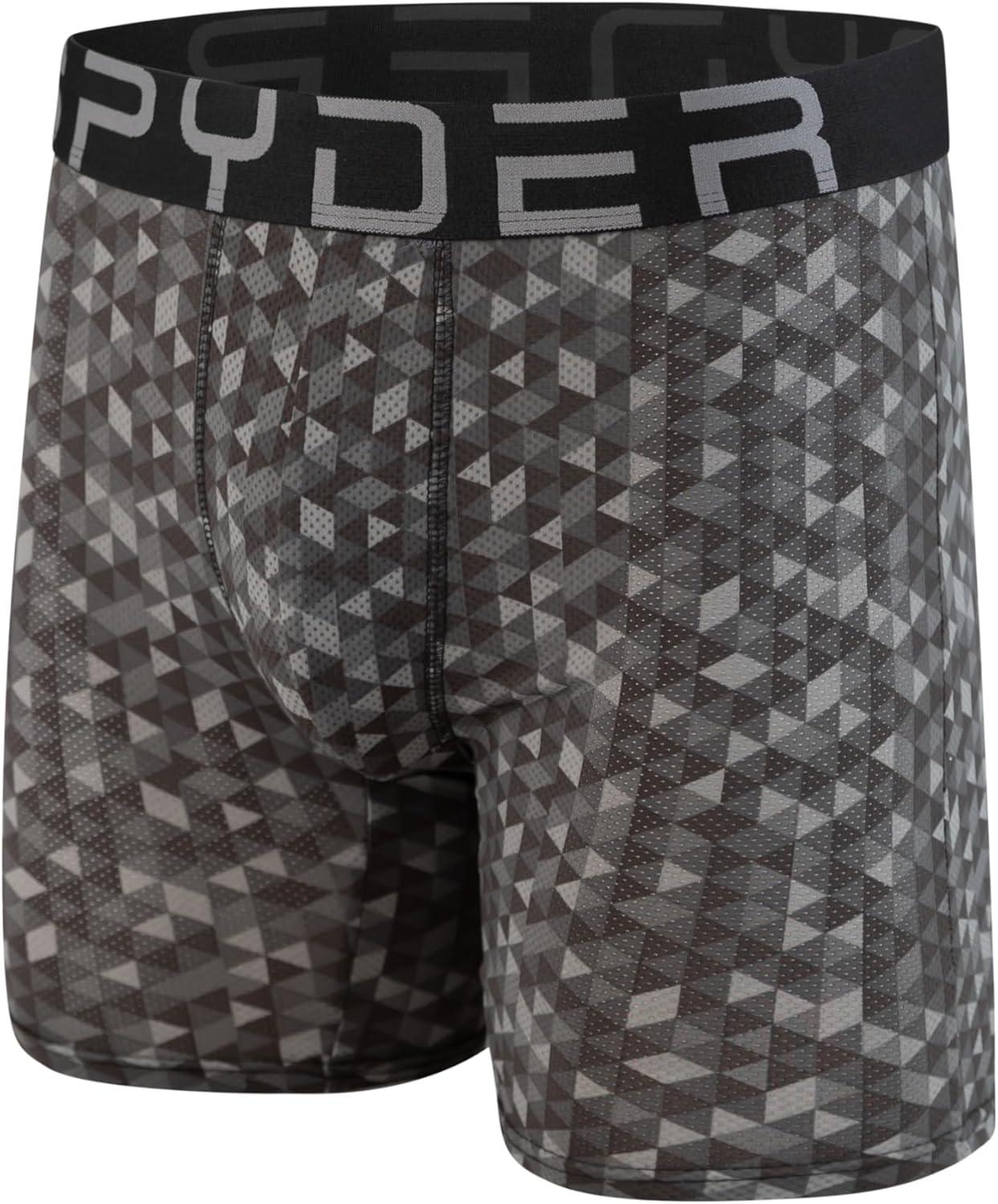 imageSpyder Mens Boxer Briefs Performance Nylon Mesh Sports UnderwearMulticoloredNavyBlackGrey