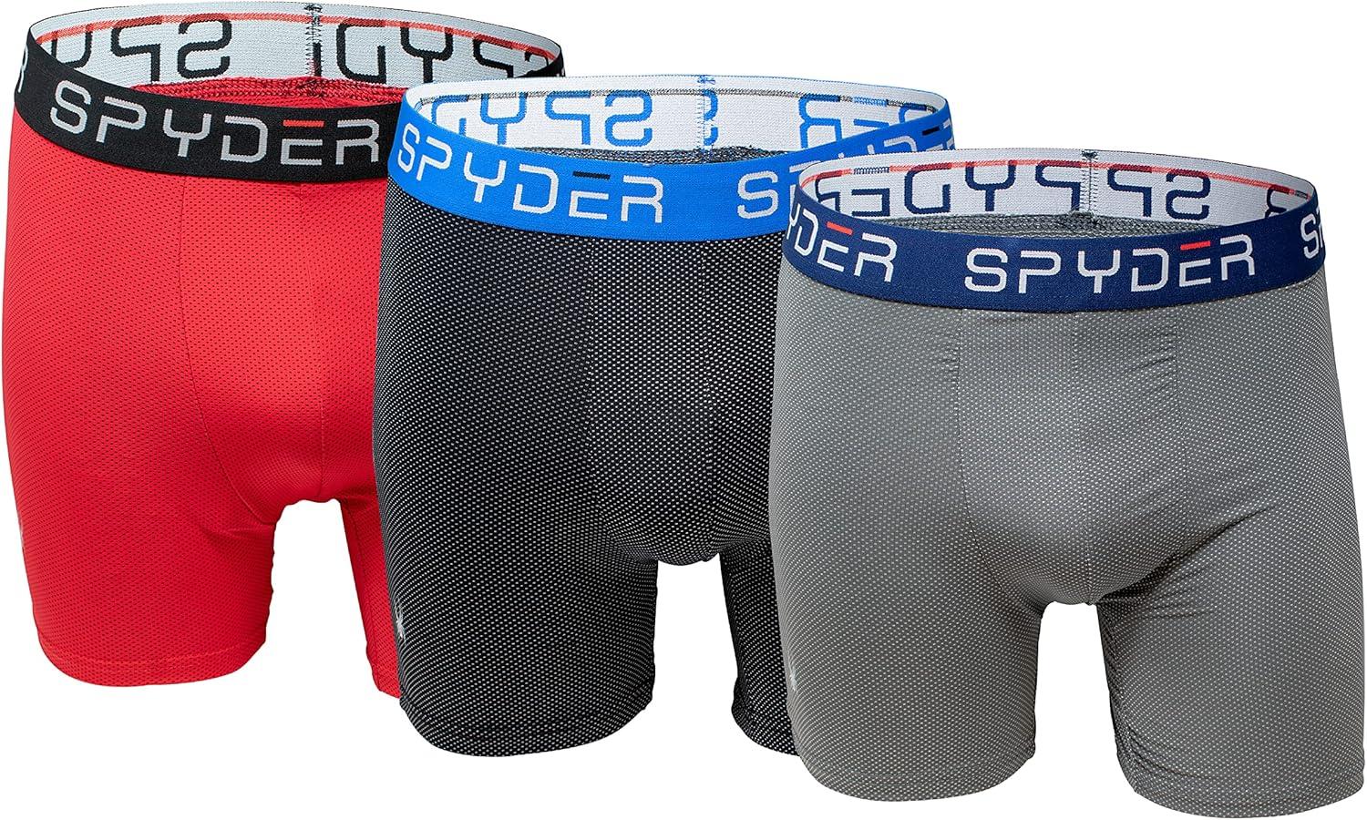 imageSpyder Performance Mesh Mens Boxer Briefs Sports Underwear For MenBlackRedGrey