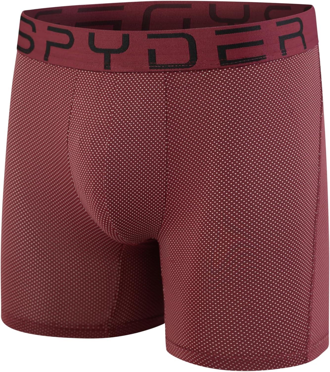 imageSpyder Performance Mesh Mens Boxer Briefs Sports Underwear For MenMaroonBlackNavyHeather
