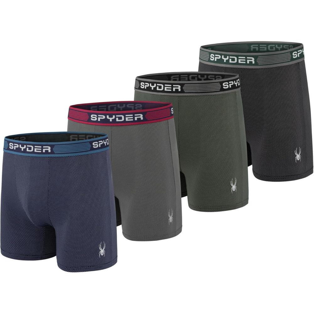 imageSpyder Performance Mesh Mens Boxer Briefs Sports Underwear For MenBlackGreenNavyGrey