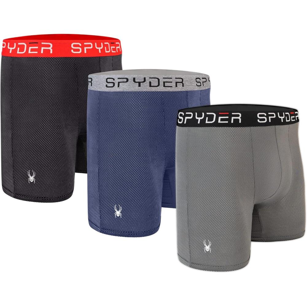 imageSpyder Performance Mesh Mens Boxer Briefs Sports Underwear For MenBlackGreyNavy