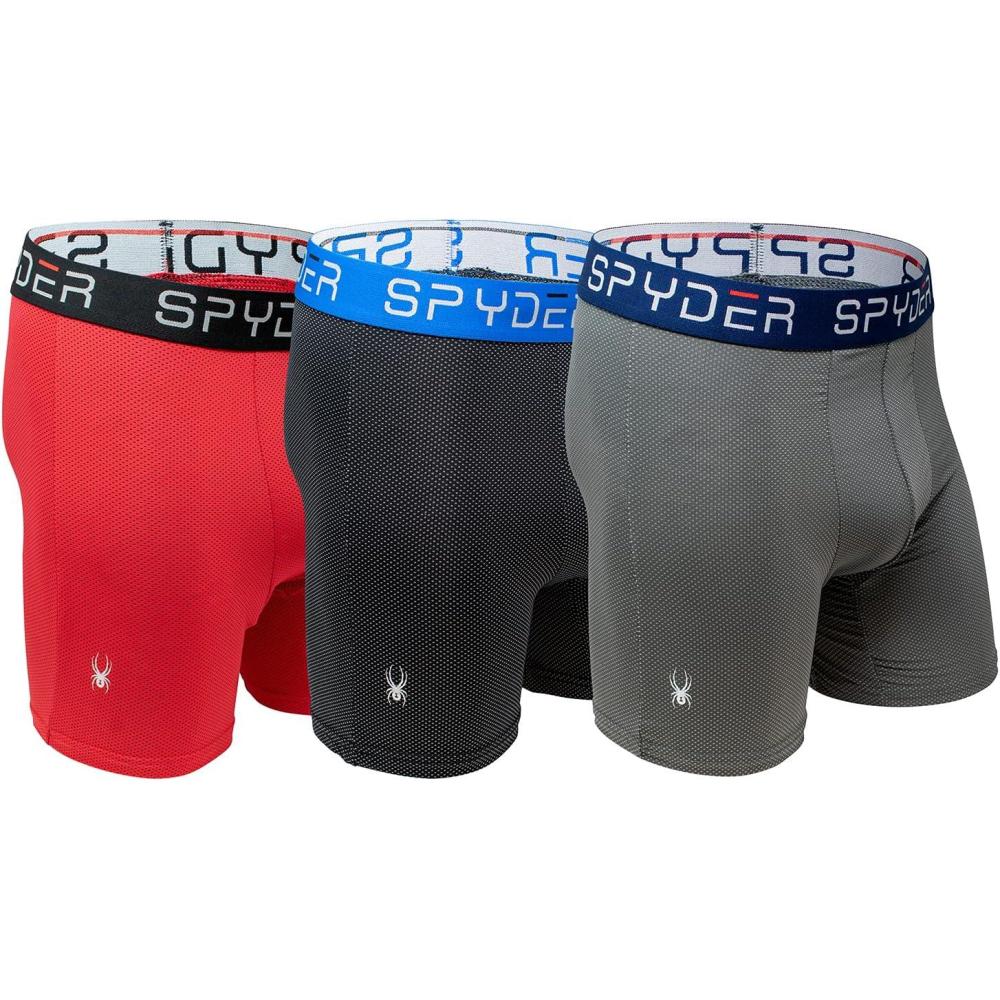 imageSpyder Performance Mesh Mens Boxer Briefs Sports Underwear For MenBlackRedGrey