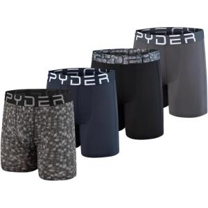 Spyder Mens Boxer Briefs Performance Nylon Mesh Sports Underwear(Multicolored/Navy/Black/Grey)