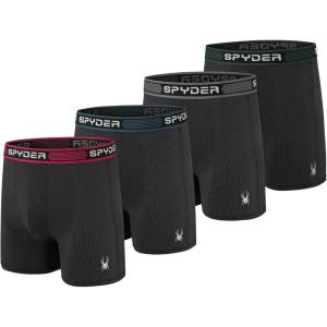 Spyder Performance Mesh Mens Boxer Briefs Sports Underwear For Men(Black/Black/Black/Black)