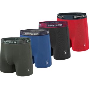 Spyder Performance Mesh Mens Boxer Briefs Sports Underwear For Men(Black/Green/Blue/Red)