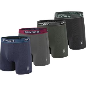 Spyder Performance Mesh Mens Boxer Briefs Sports Underwear For Men(Black/Green/Navy/Grey)
