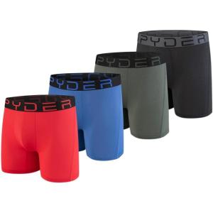 Spyder Performance Mesh Mens Boxer Briefs Sports Underwear For Men(Red/Blue/Hunter Green/Black)